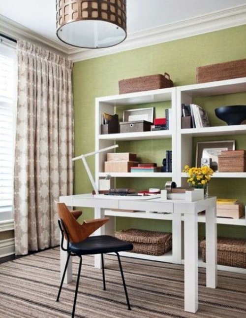 Clever workplace design with more storage space Clever workplace design with more storage space