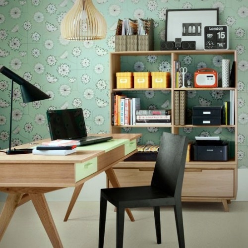 Clever workplace design with more storage space Clever workplace design with more storage space
