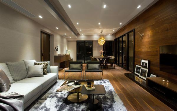 Golden accents: Modern interior with golden luster