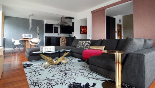 Golden accents: Modern interior with golden luster