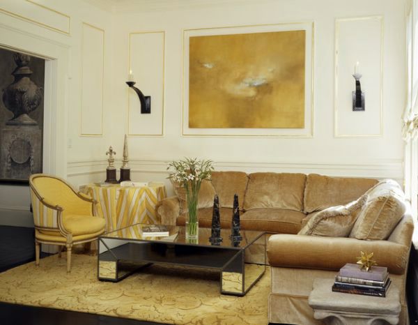 Golden accents: Modern interior with golden luster Golden accents: Modern interior with golden luster