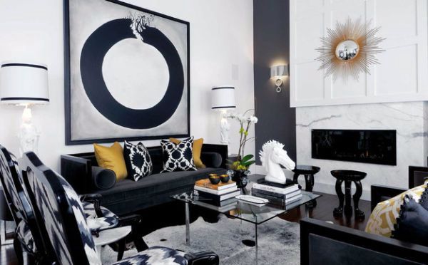 Golden accents: Modern interior with golden luster
