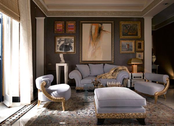 Golden accents: Modern interior with golden luster