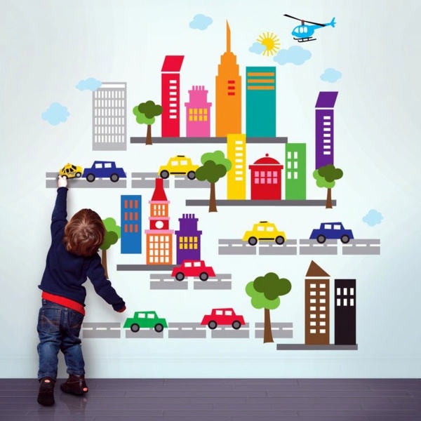 Creative wall design with nursery wall decals