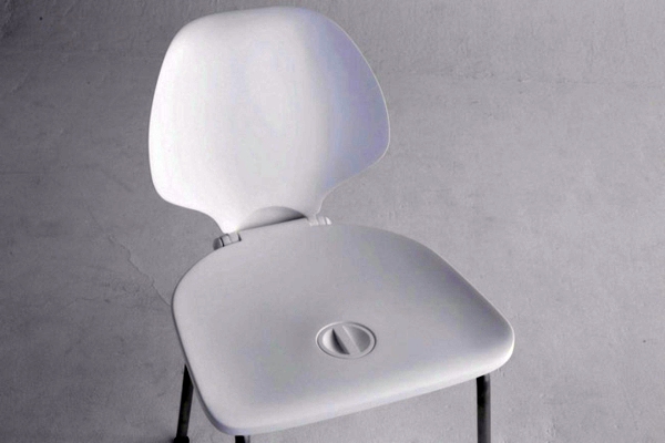Chair and helmet combined in a