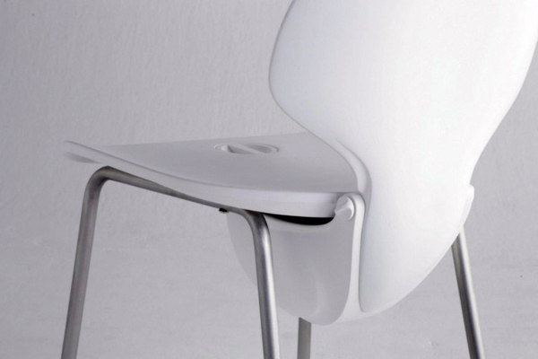 Chair and helmet combined in a
