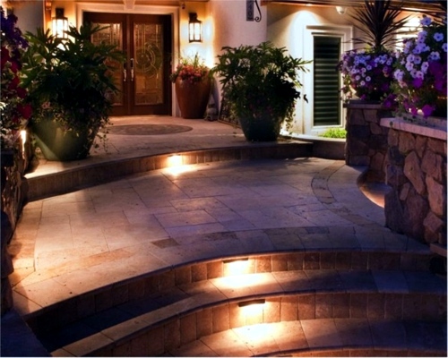 Cool interior design ideas for modern outdoor stairs with lighting