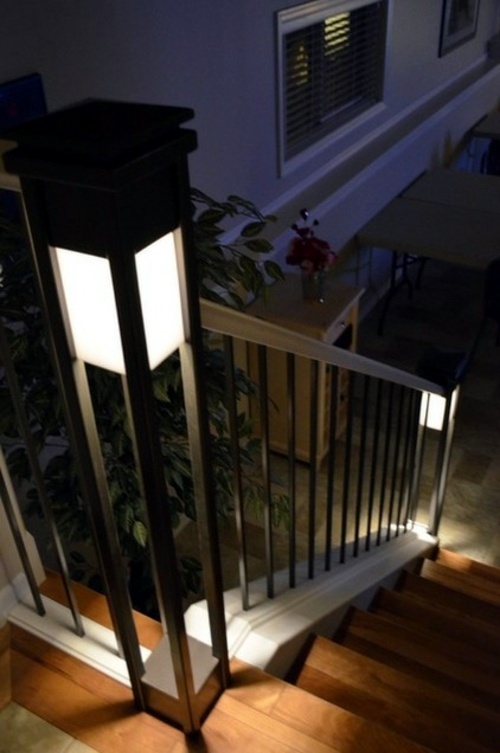 Cool interior design ideas for modern outdoor stairs with lighting