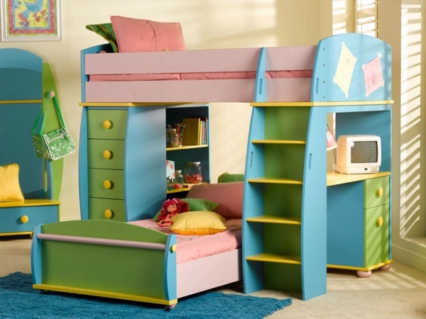 boy bunk beds with stairs