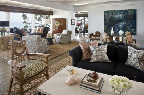 Wohnideen - How to combine the carpets in an open living plan?