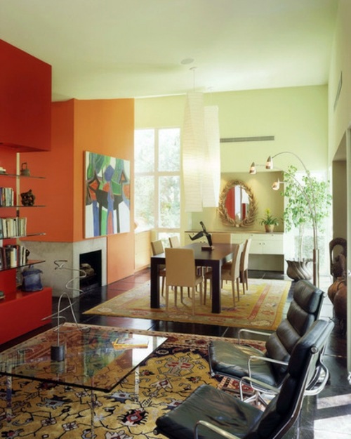 How to combine the carpets in an open living plan?