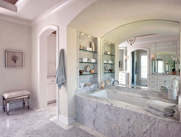 A Glass Shelves Are Stylish And Modern In The Room
