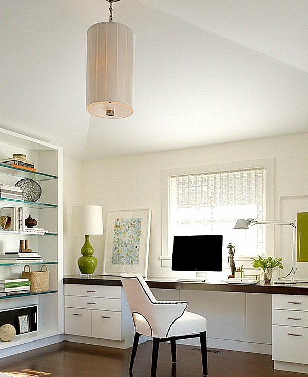 A glass shelves are stylish and modern in the Room