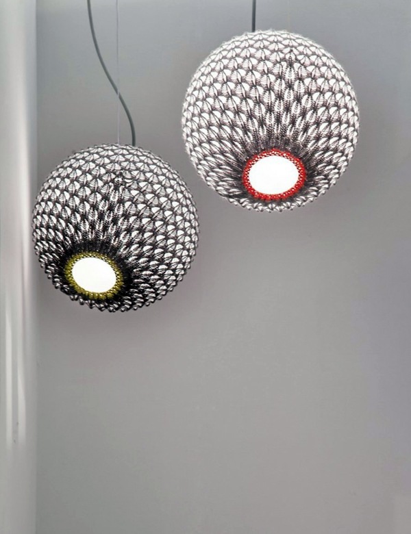 Knitted lampshades of Ariel Zuckerman