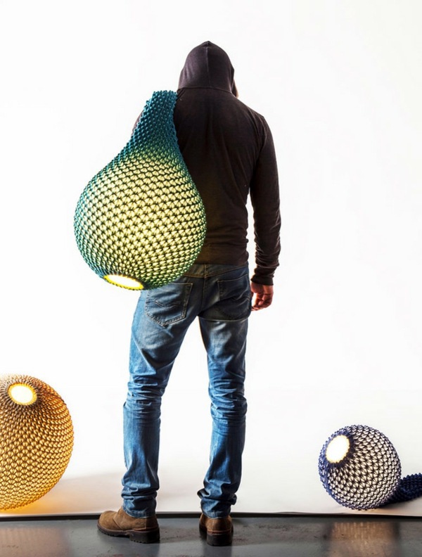 Knitted lampshades of Ariel Zuckerman