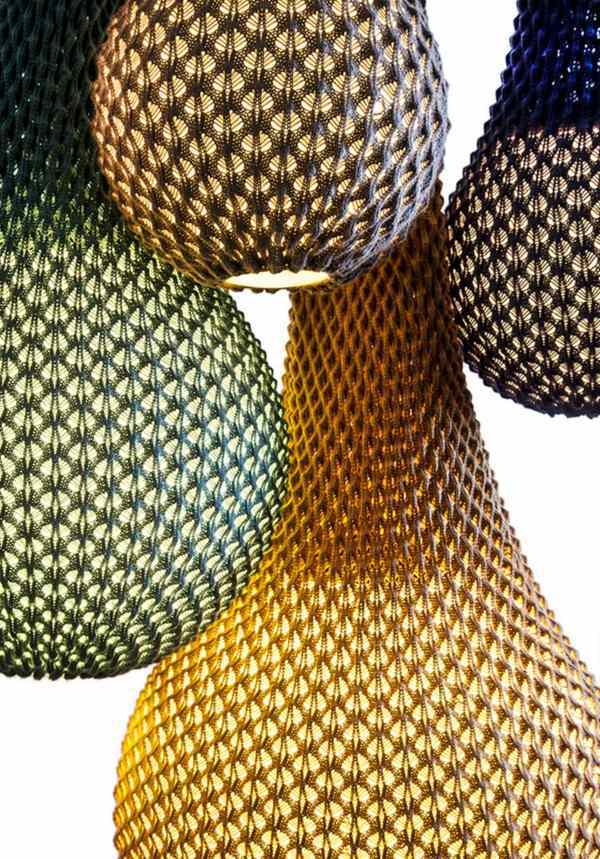 Knitted lampshades of Ariel Zuckerman