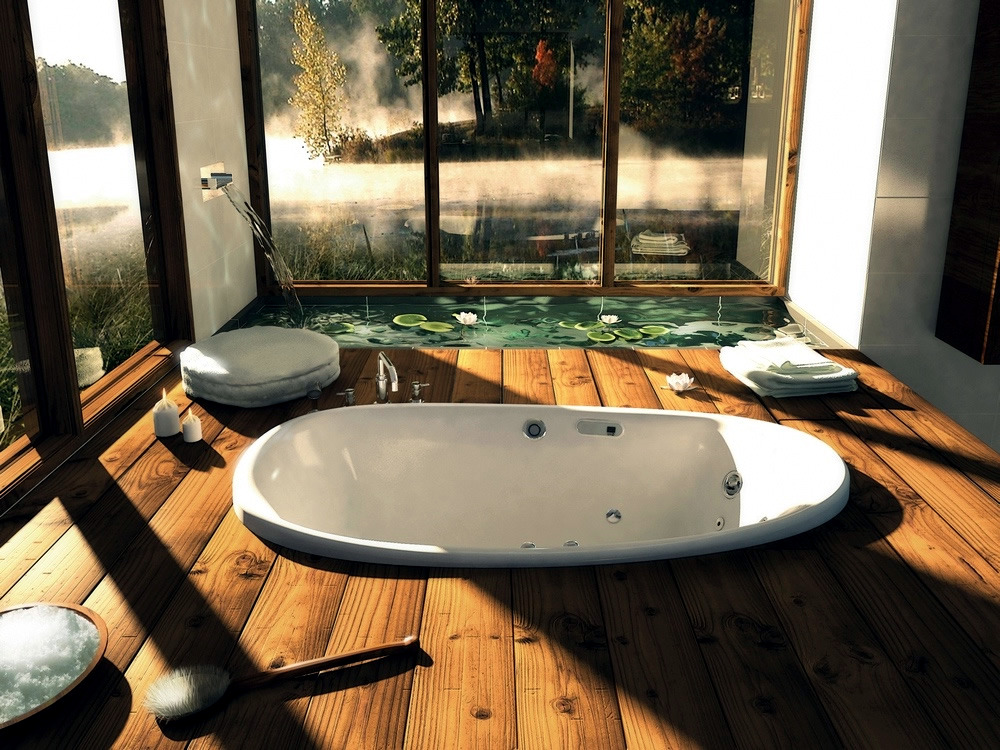 Bathtubs with views of nature Bathtubs with views of nature