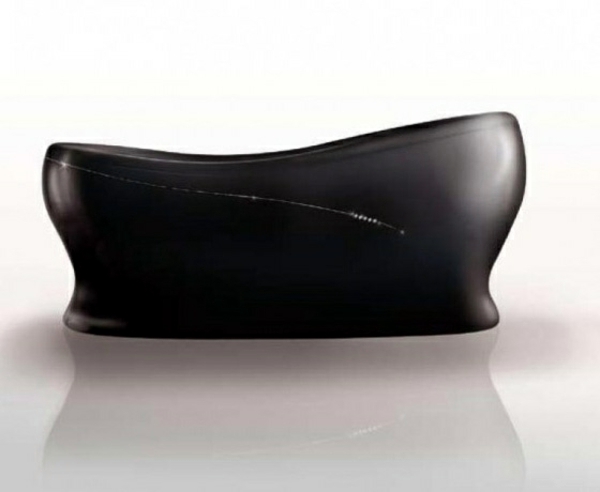 Freestanding bathtub in modern bathroom
