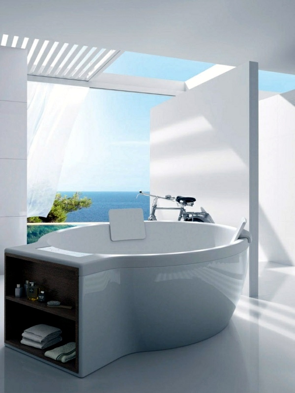 Freestanding bathtub in modern bathroom | Interior Design Ideas | AVSO.ORG