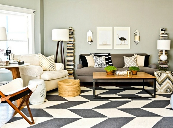 Smart application of Chevron patterns in the living room