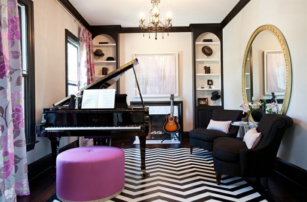 Smart application of Chevron patterns in the living room