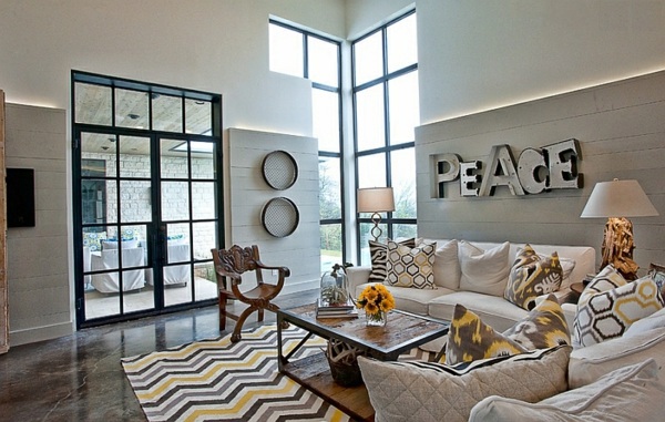Smart application of Chevron patterns in the living room