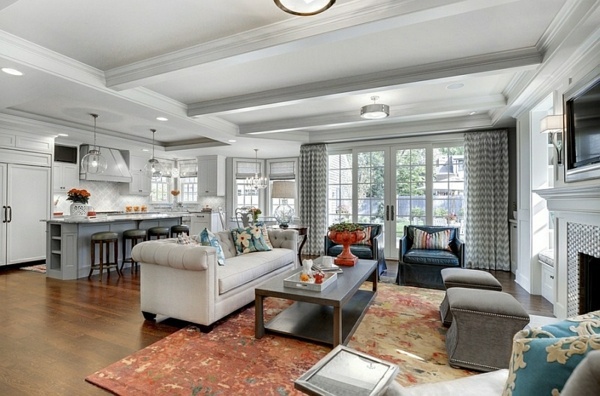 Smart application of Chevron patterns in the living room