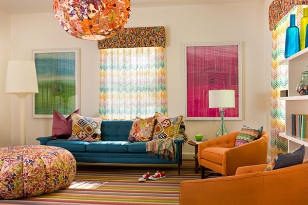 Smart application of Chevron patterns in the living room