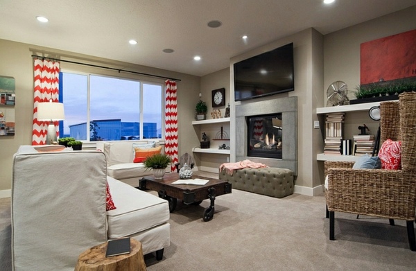 Smart application of Chevron patterns in the living room