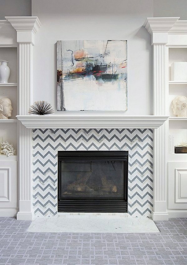 Smart application of Chevron patterns in the living room