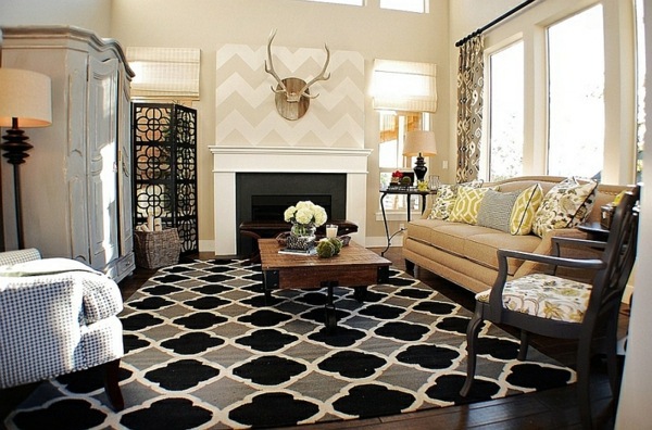 Smart application of Chevron patterns in the living room
