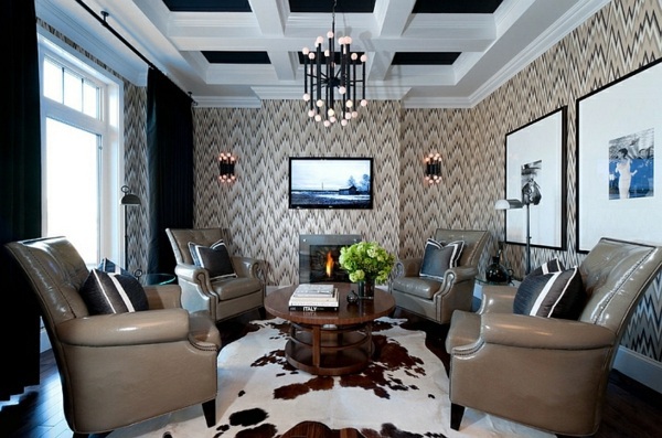 Smart application of Chevron patterns in the living room