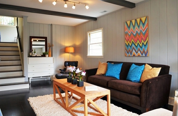 Smart application of Chevron patterns in the living room