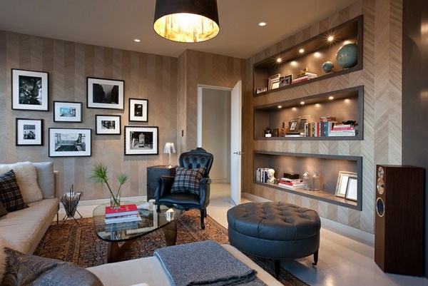 Smart application of Chevron patterns in the living room