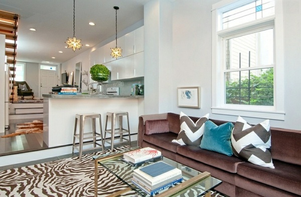 Smart application of Chevron patterns in the living room