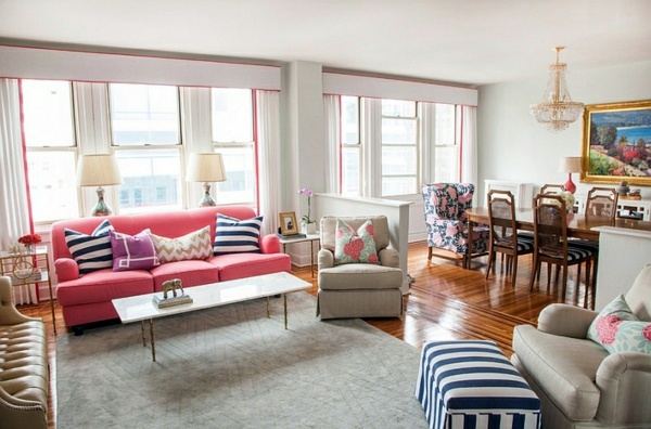 Smart application of Chevron patterns in the living room