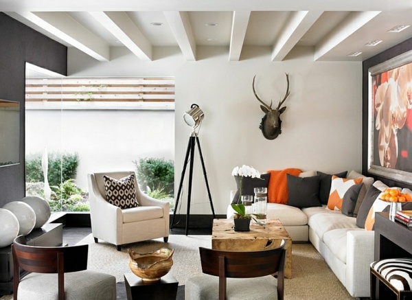Smart application of Chevron patterns in the living room