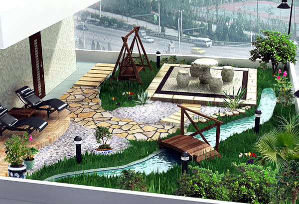 Landscaping ideas with furniture