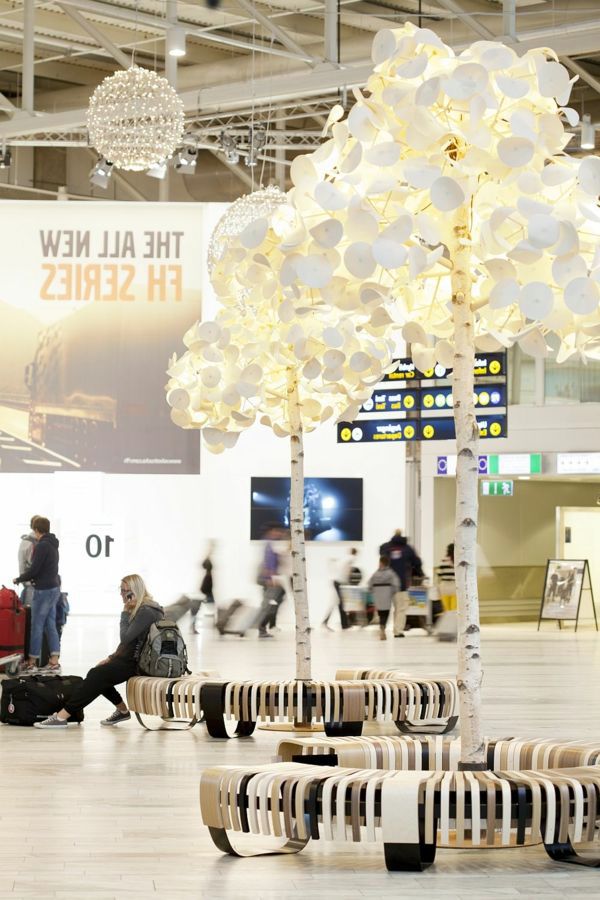 Original floor lamps inspired by nature - glowing tree leaves