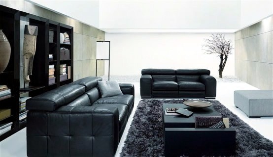 Black and white living room Black and white living room