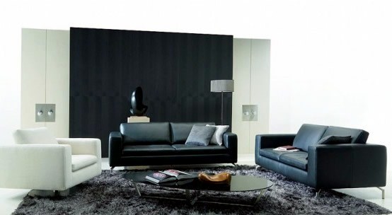Black and white living room Black and white living room