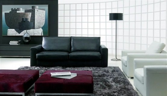 Black and white living room Black and white living room