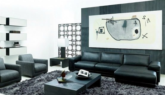 Black and white living room Black and white living room