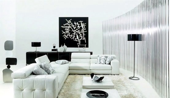 Black and white living room Black and white living room