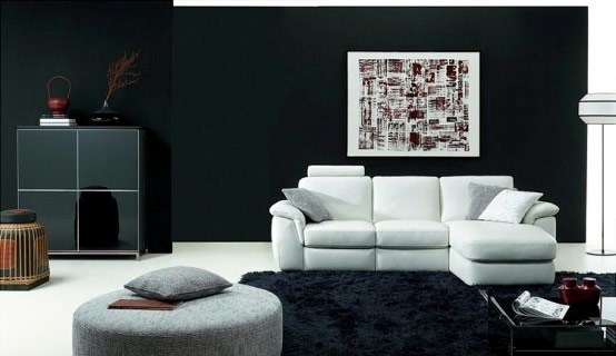 Black and white living room Black and white living room