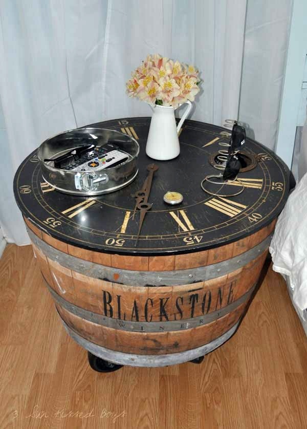 DIY Möbel - Wine barrel bar table and many other DIY furniture that can be transferred into an old barrel itself