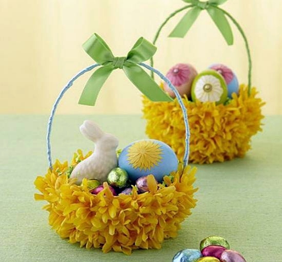Easter decoration ideas with brightly painted and splendidly decorated Easter eggs