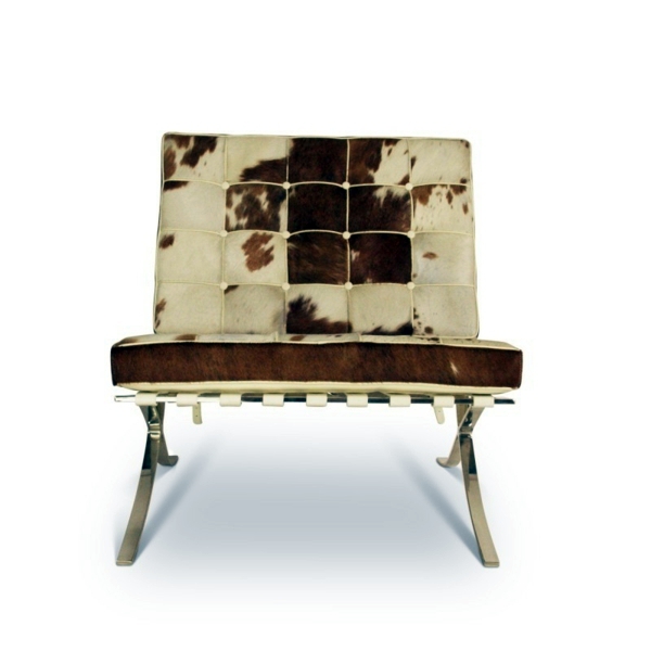 Kuhfellhocker and armchair - Cowhide as extravagant padding