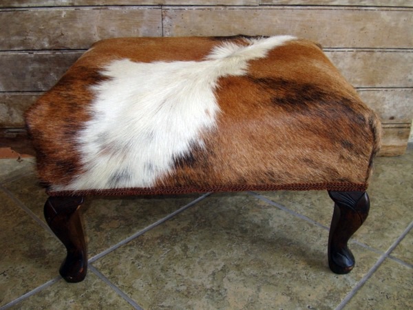 Kuhfellhocker and armchair - Cowhide as extravagant padding