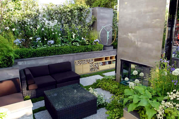 The modern garden bench made of wood The modern garden bench made of wood